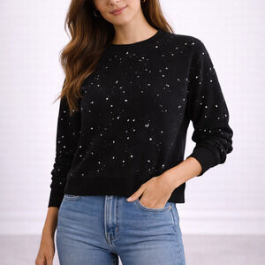 Anthro Pilcro Elayna Paint Splatter Sweatshirt M Pullover Casual Graphic Top